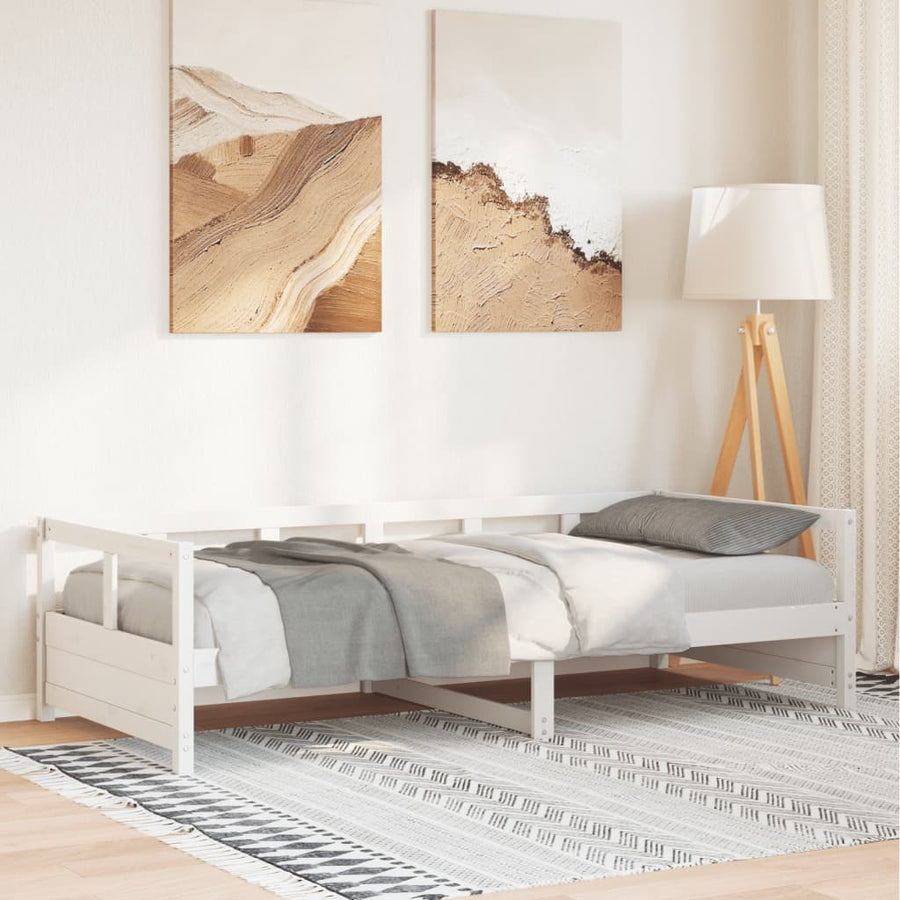 Slaapbank 80x200 cm massief grenenhout wit