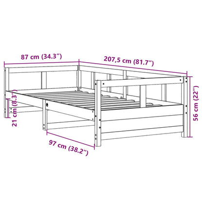 Slaapbank 80x200 cm massief grenenhout wit
