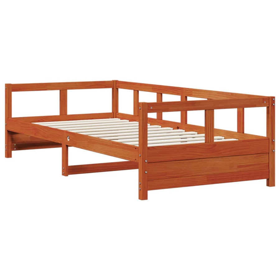 Slaapbank 80x200 cm massief grenenhout wasbruin