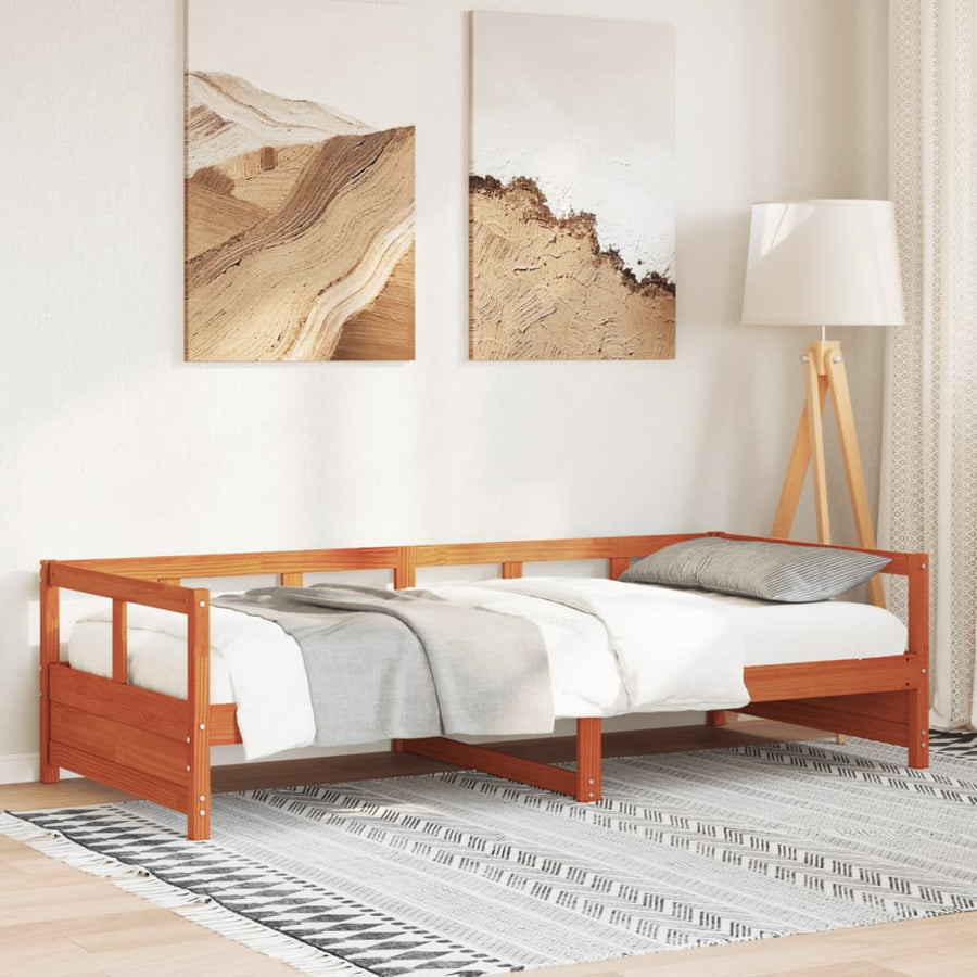 Slaapbank 80x200 cm massief grenenhout wasbruin