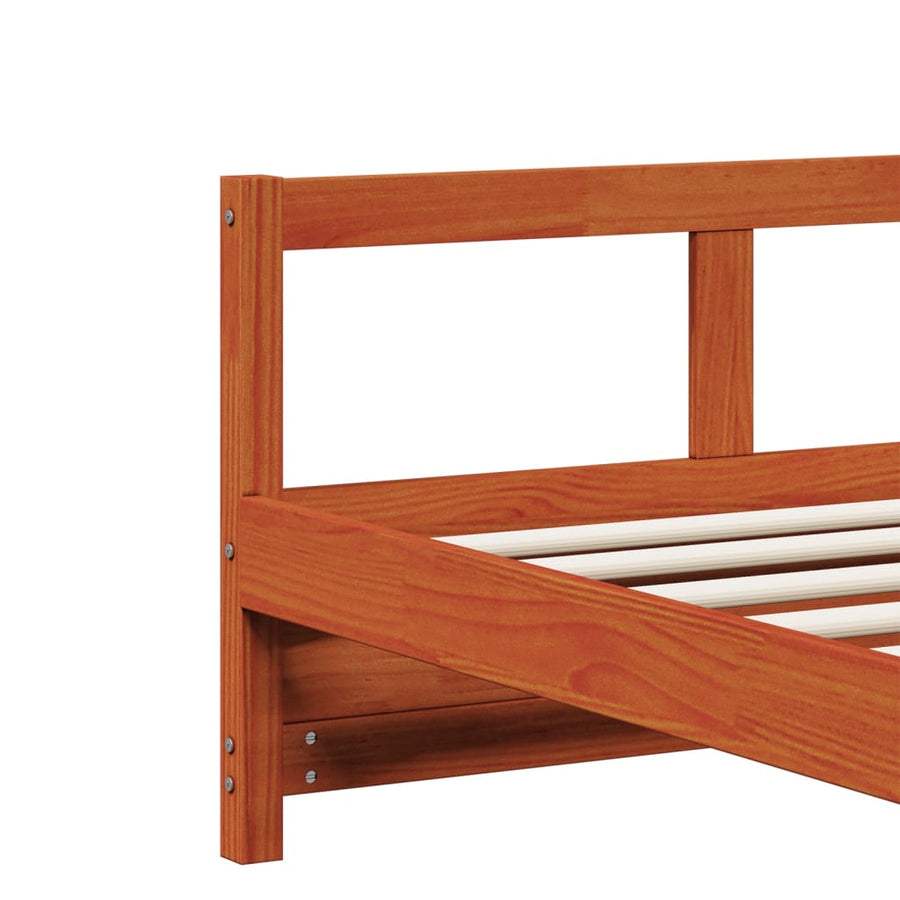 Slaapbank 80x200 cm massief grenenhout wasbruin