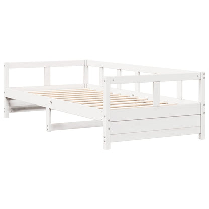 Slaapbank 90x200 cm massief grenenhout wit