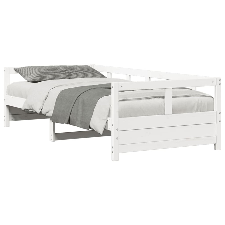 Slaapbank 90x200 cm massief grenenhout wit