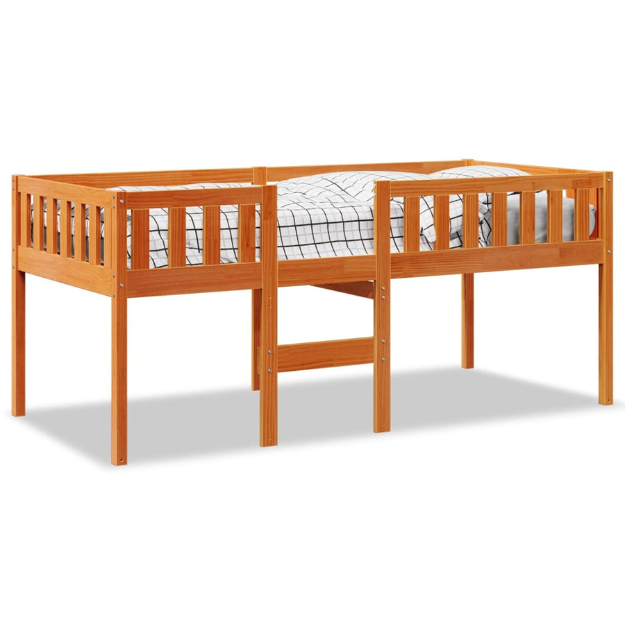 Kinderbed zonder matras massief grenenhout wasbruin 90x200 cm