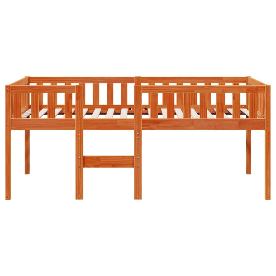 Kinderbed zonder matras massief grenenhout wasbruin 90x200 cm