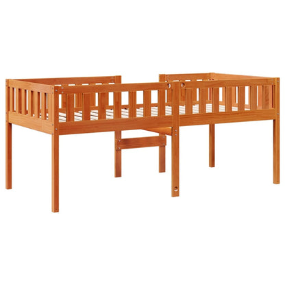Kinderbed zonder matras massief grenenhout wasbruin 90x200 cm