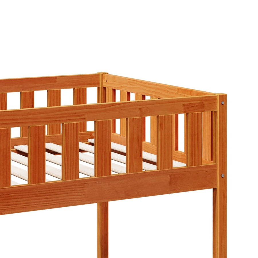 Kinderbed zonder matras massief grenenhout wasbruin 90x200 cm