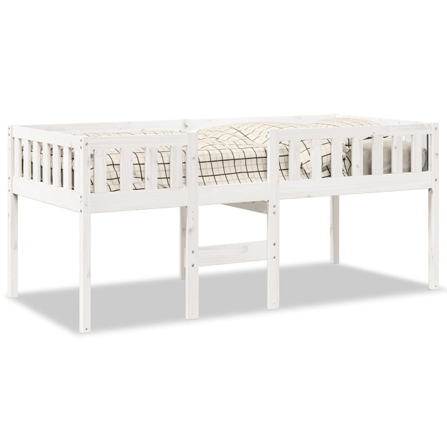Kinderbed zonder matras massief grenenhout wit 90x190 cm
