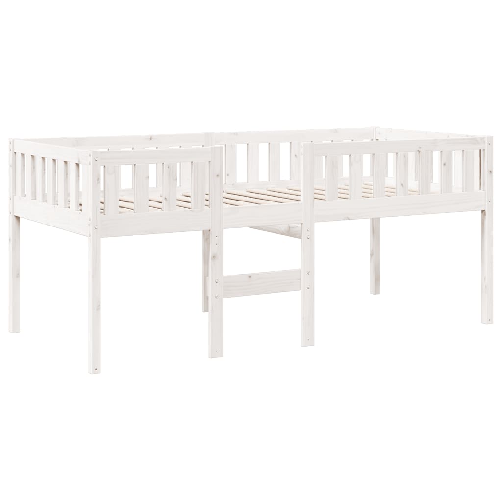Kinderbed zonder matras massief grenenhout wit 90x190 cm