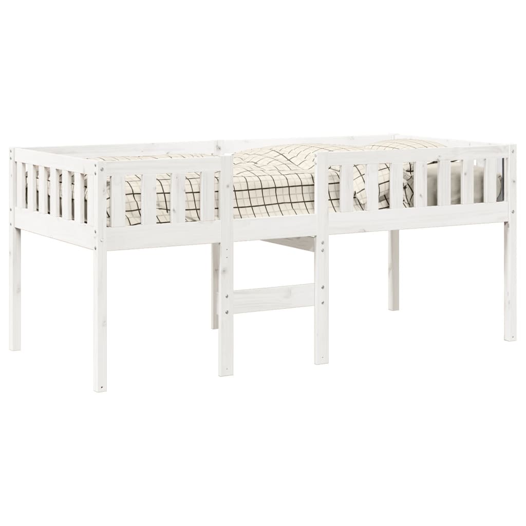 Kinderbed zonder matras massief grenenhout wit 90x190 cm