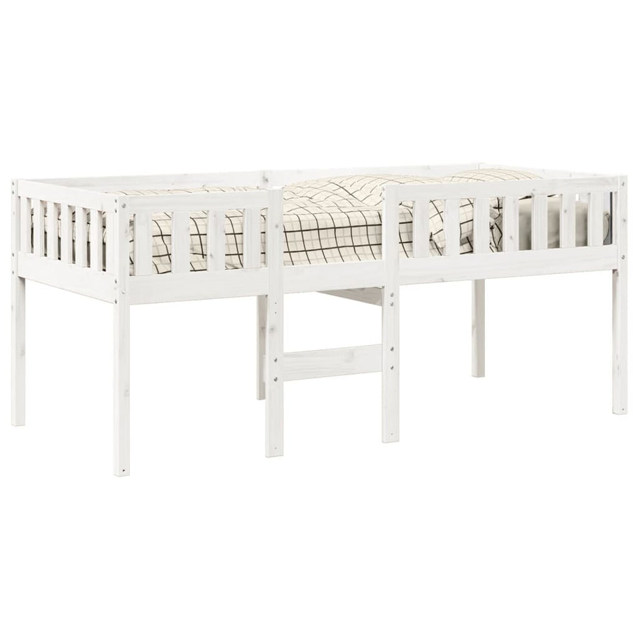 Kinderbed zonder matras massief grenenhout wit 90x190 cm