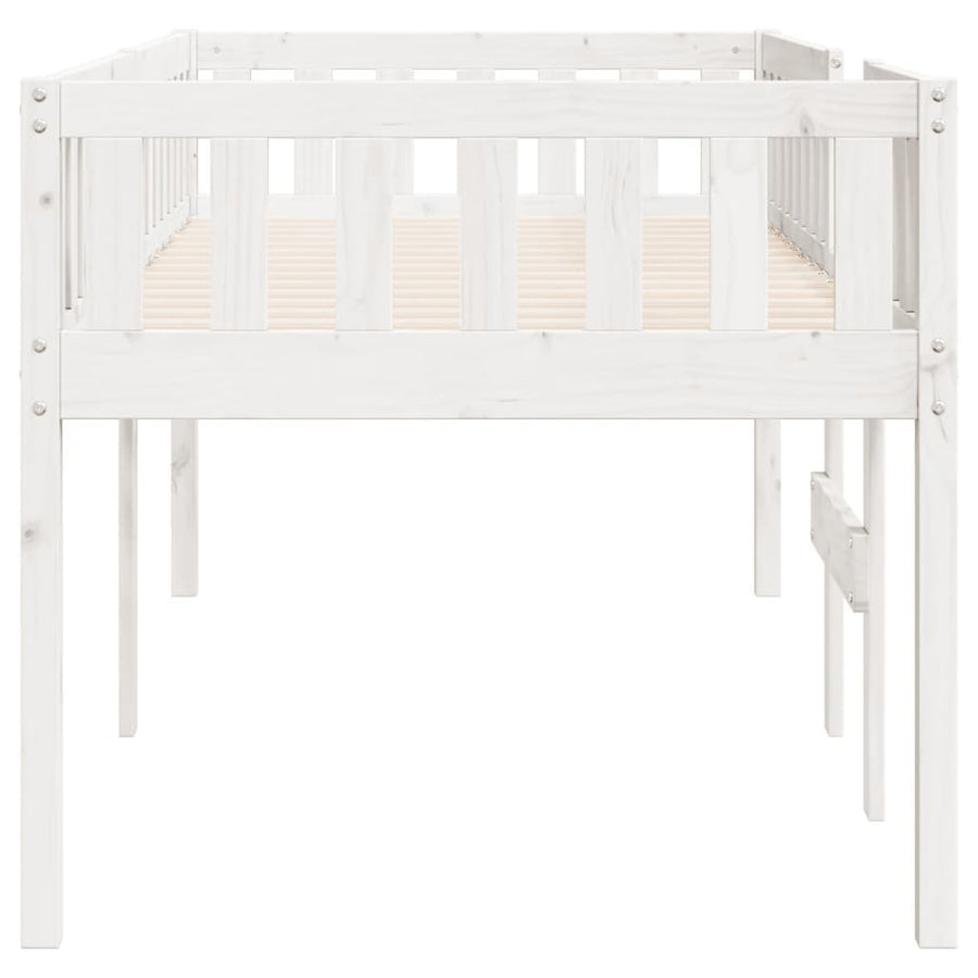 Kinderbed zonder matras massief grenenhout wit 90x190 cm