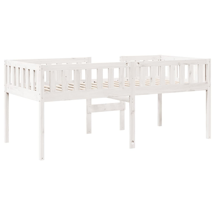 Kinderbed zonder matras massief grenenhout wit 90x190 cm