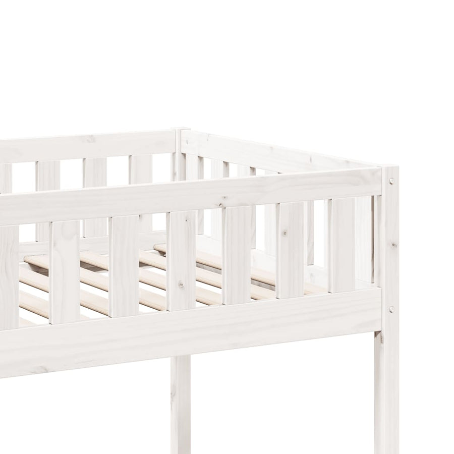 Kinderbed zonder matras massief grenenhout wit 90x190 cm