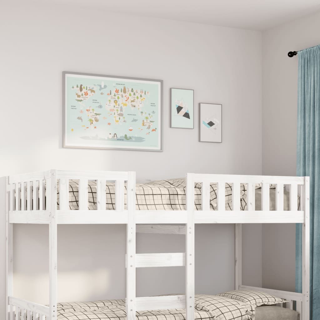 Kinderbed zonder matras massief grenenhout wit 90x190 cm