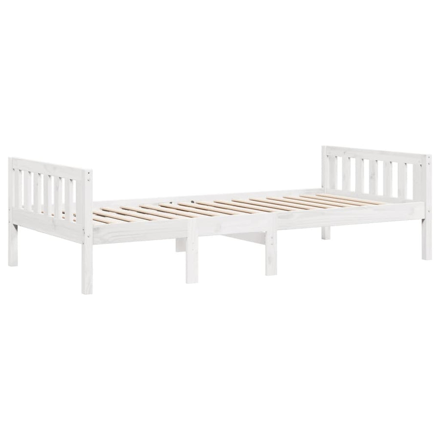 Kinderbed zonder matras massief grenenhout wit 80x200 cm
