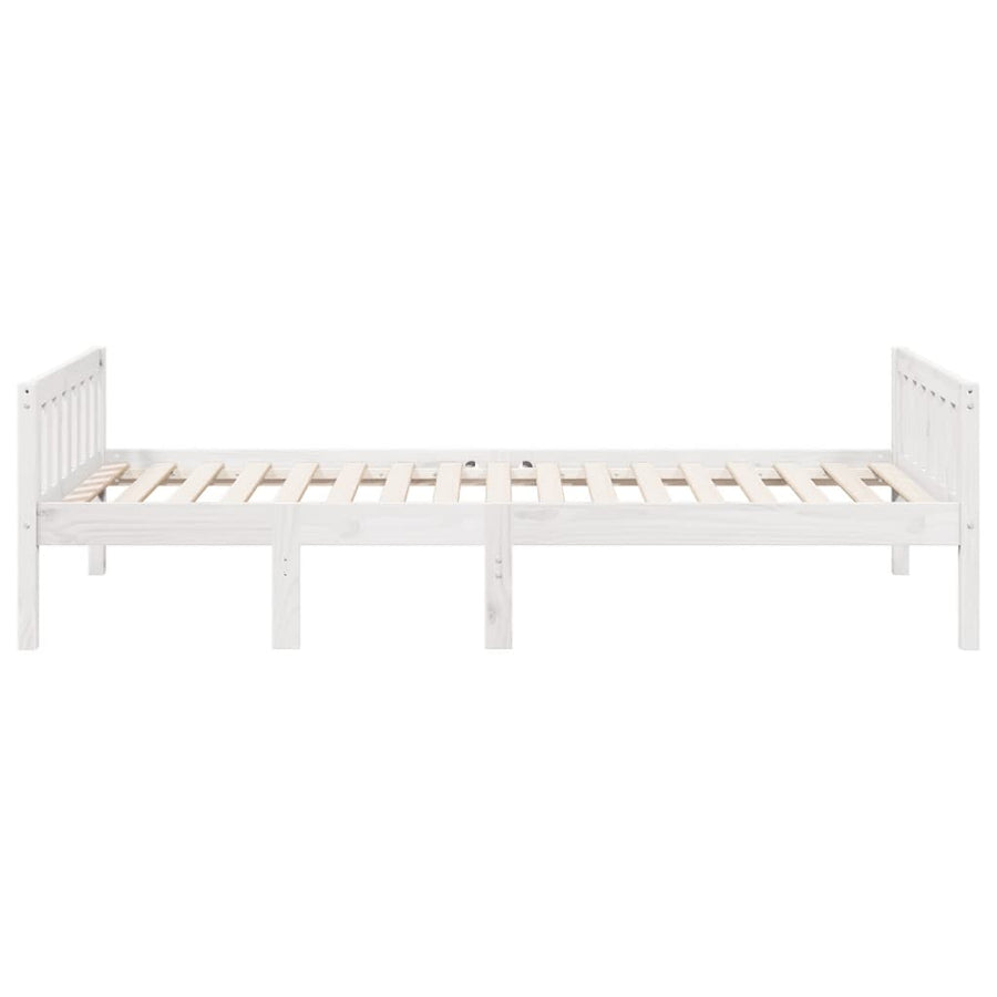 Kinderbed zonder matras massief grenenhout wit 80x200 cm