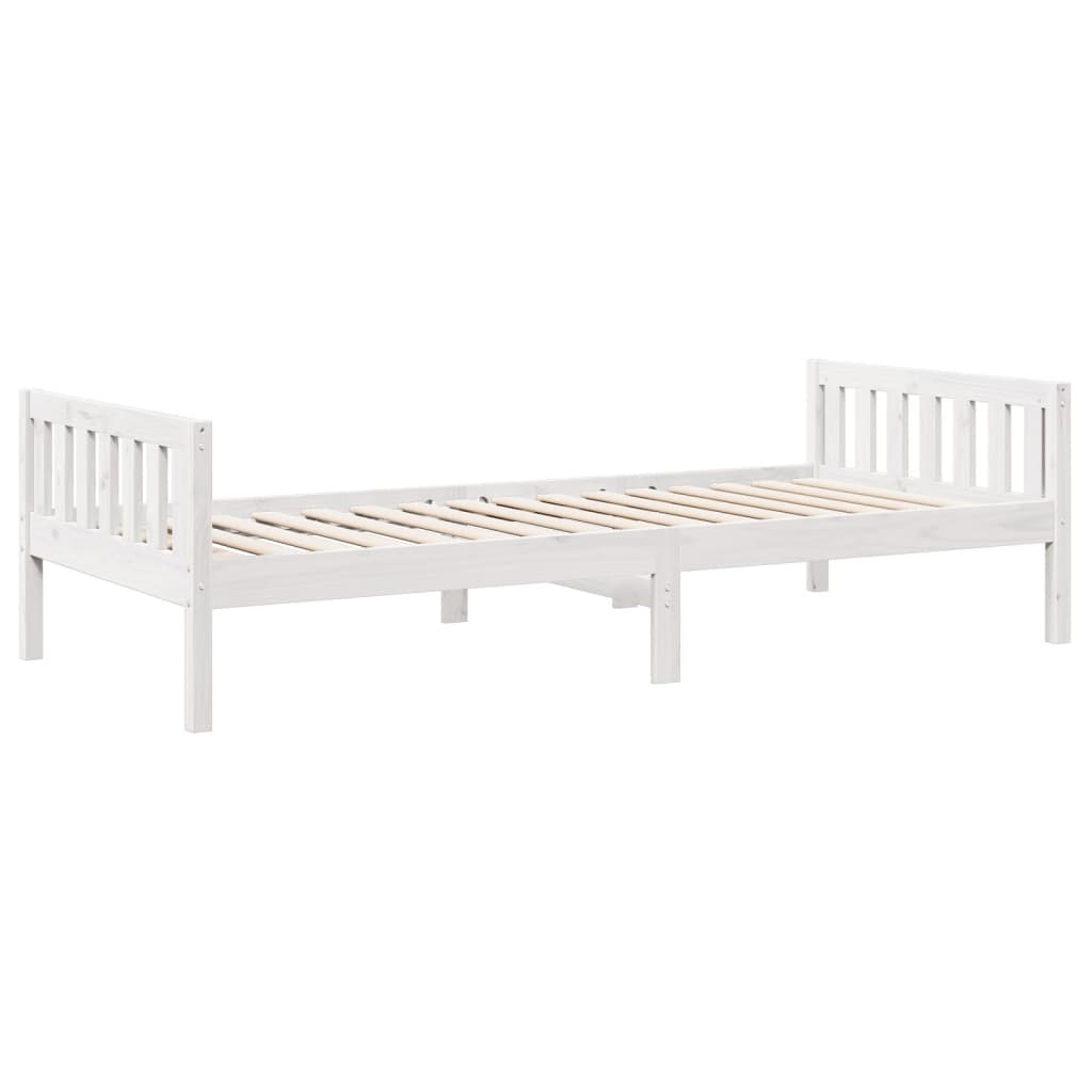 Kinderbed zonder matras massief grenenhout wit 80x200 cm