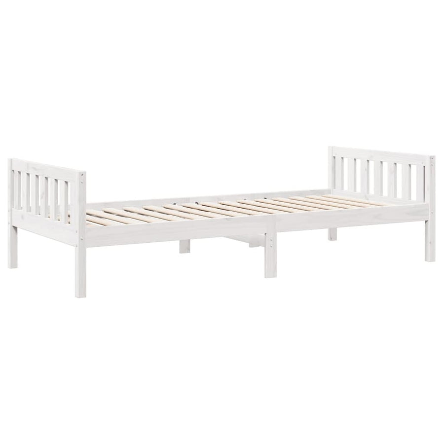 Kinderbed zonder matras massief grenenhout wit 80x200 cm