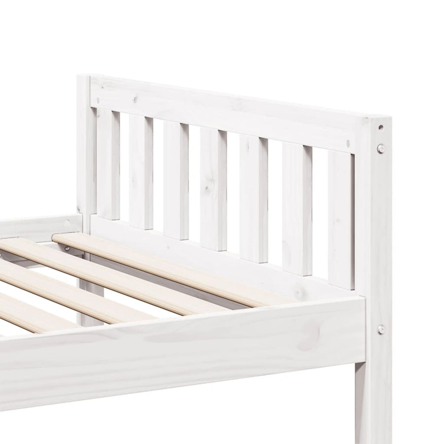 Kinderbed zonder matras massief grenenhout wit 80x200 cm