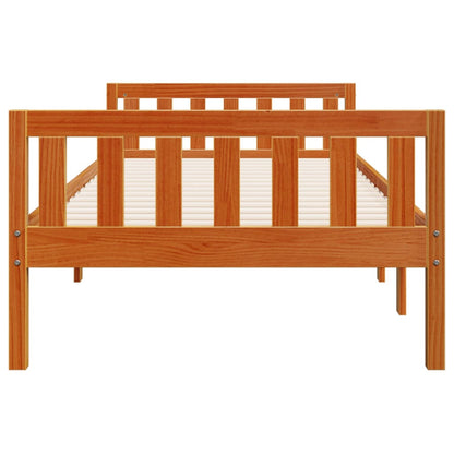 Kinderbed zonder matras massief grenenhout wasbruin 80x200 cm