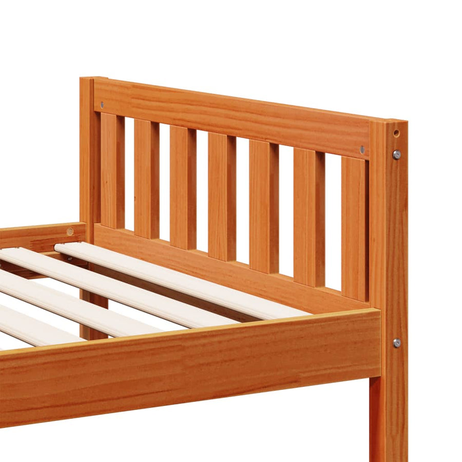 Kinderbed zonder matras massief grenenhout wasbruin 80x200 cm