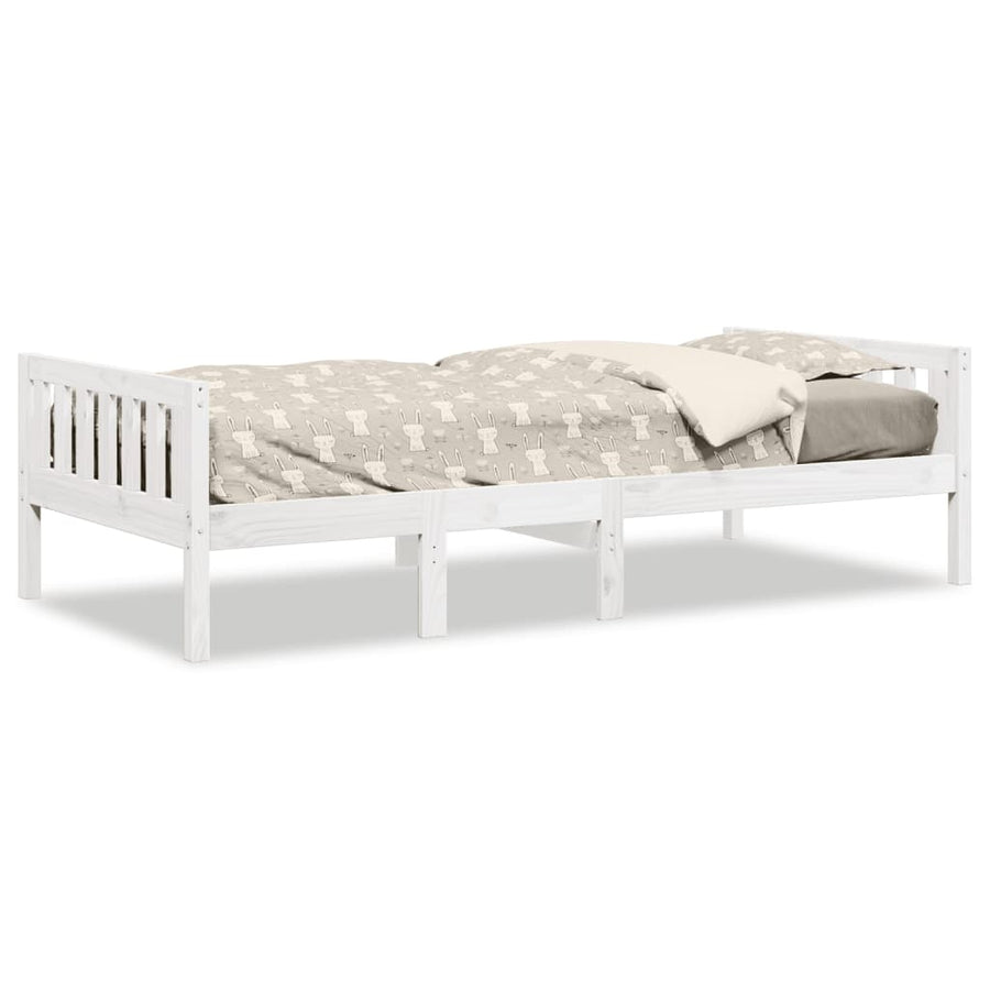 Kinderbed zonder matras massief grenenhout wit 90x200 cm