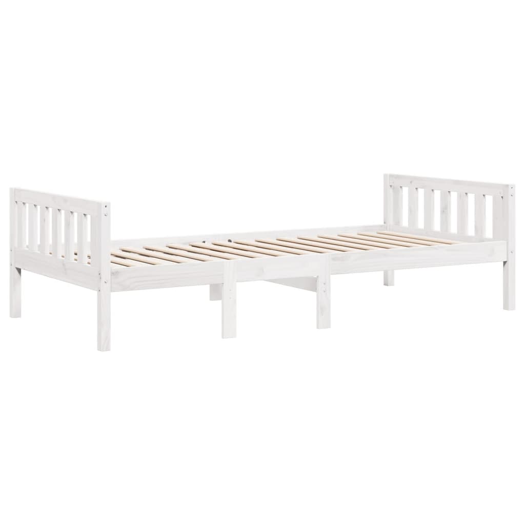 Kinderbed zonder matras massief grenenhout wit 90x200 cm