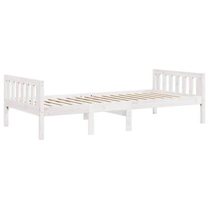 Kinderbed zonder matras massief grenenhout wit 90x200 cm