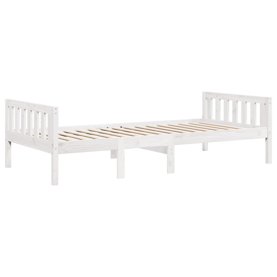 Kinderbed zonder matras massief grenenhout wit 90x200 cm