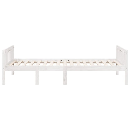Kinderbed zonder matras massief grenenhout wit 90x200 cm