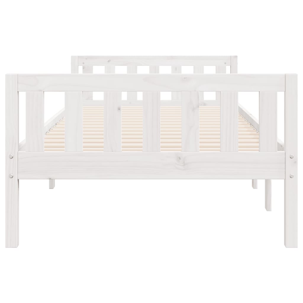 Kinderbed zonder matras massief grenenhout wit 90x200 cm