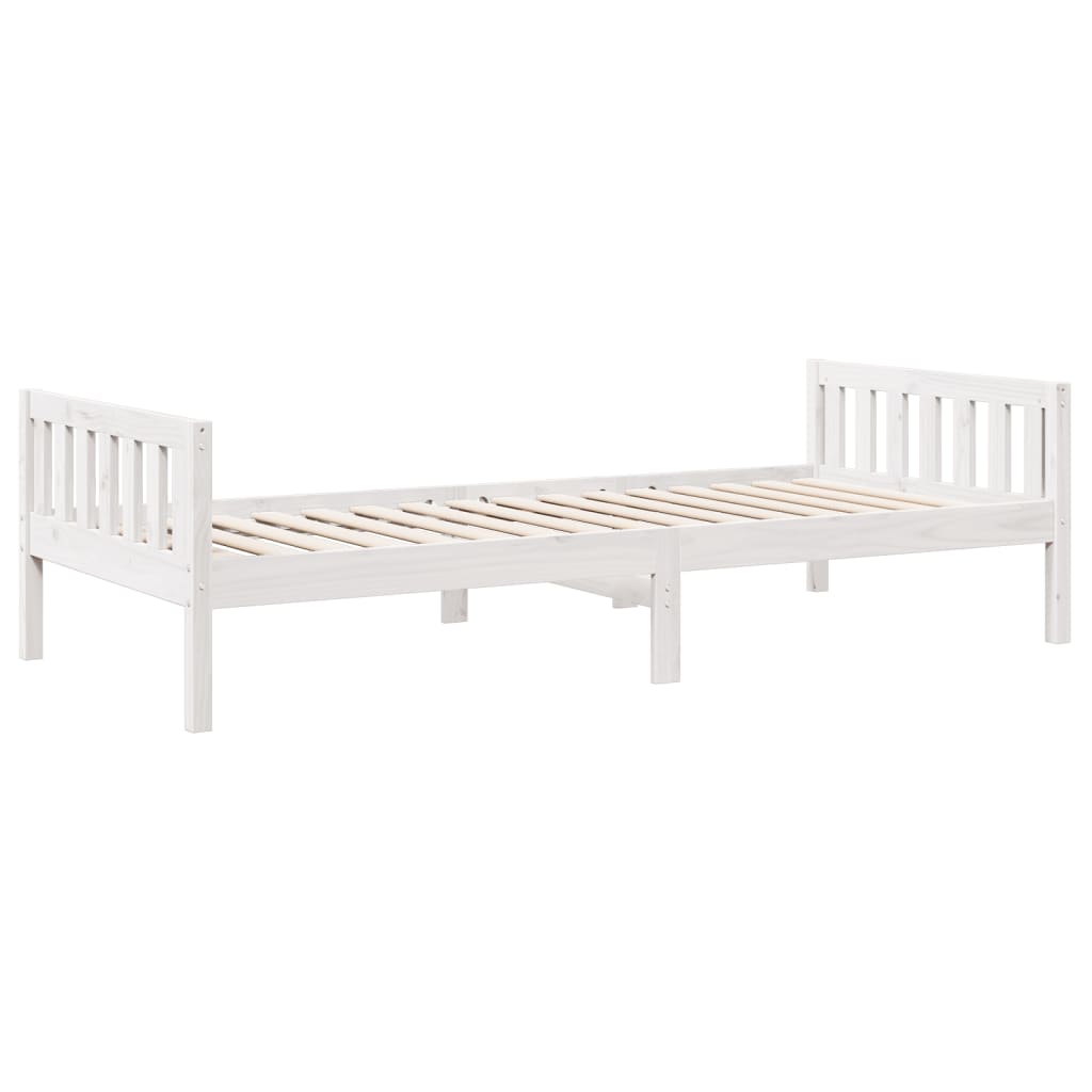Kinderbed zonder matras massief grenenhout wit 90x200 cm