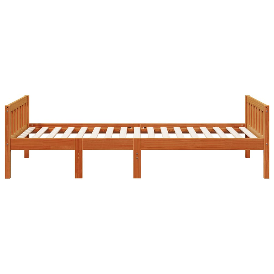 Kinderbed zonder matras massief grenenhout wasbruin 90x200 cm