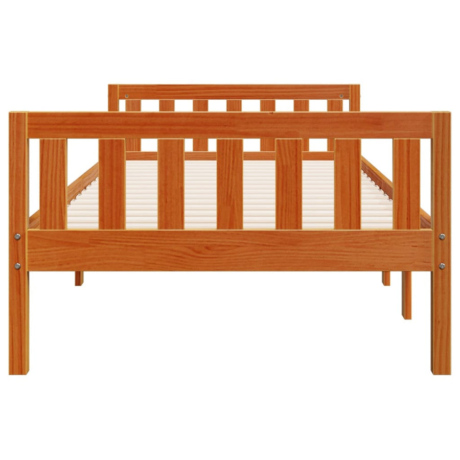 Kinderbed zonder matras massief grenenhout wasbruin 90x200 cm
