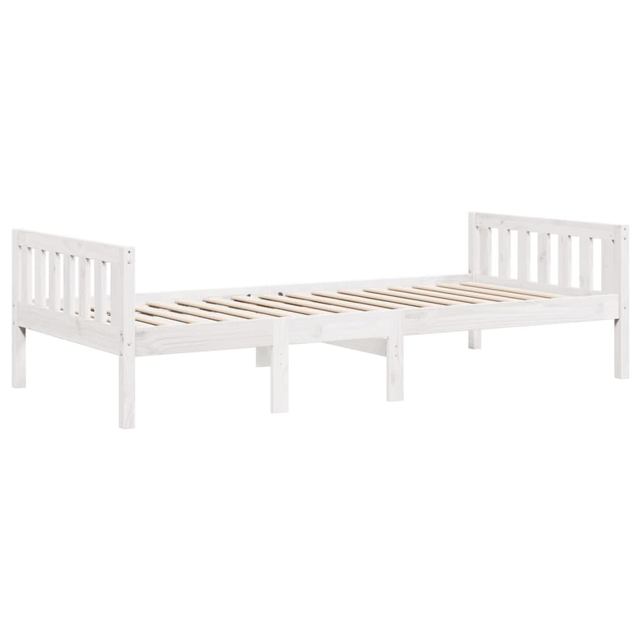Kinderbed zonder matras massief grenenhout wit 90x190 cm