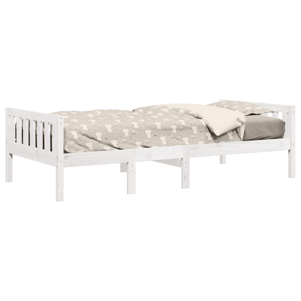 Kinderbed zonder matras massief grenenhout wit 90x190 cm