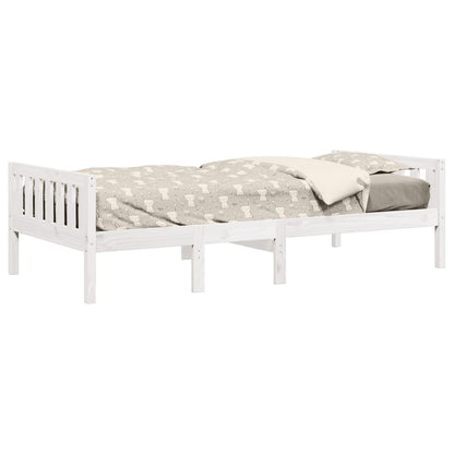 Kinderbed zonder matras massief grenenhout wit 90x190 cm