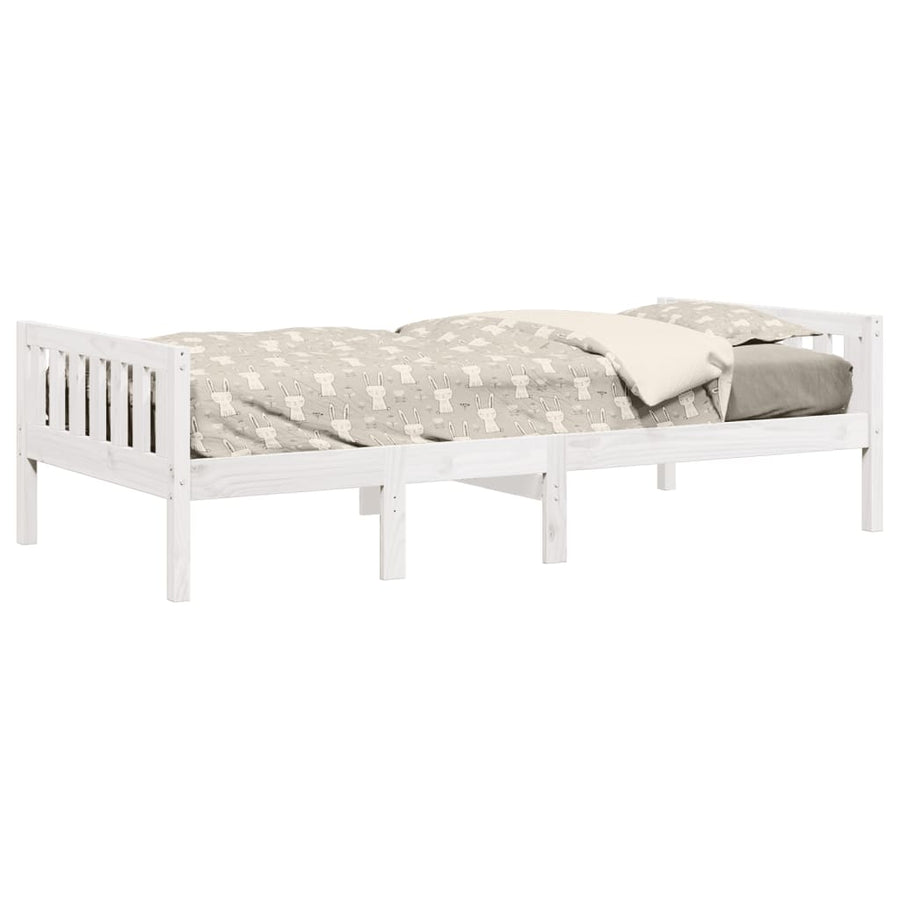 Kinderbed zonder matras massief grenenhout wit 90x190 cm