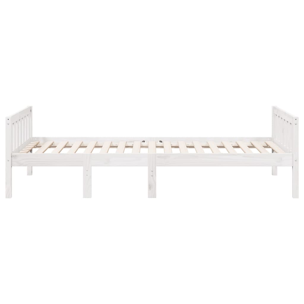 Kinderbed zonder matras massief grenenhout wit 90x190 cm