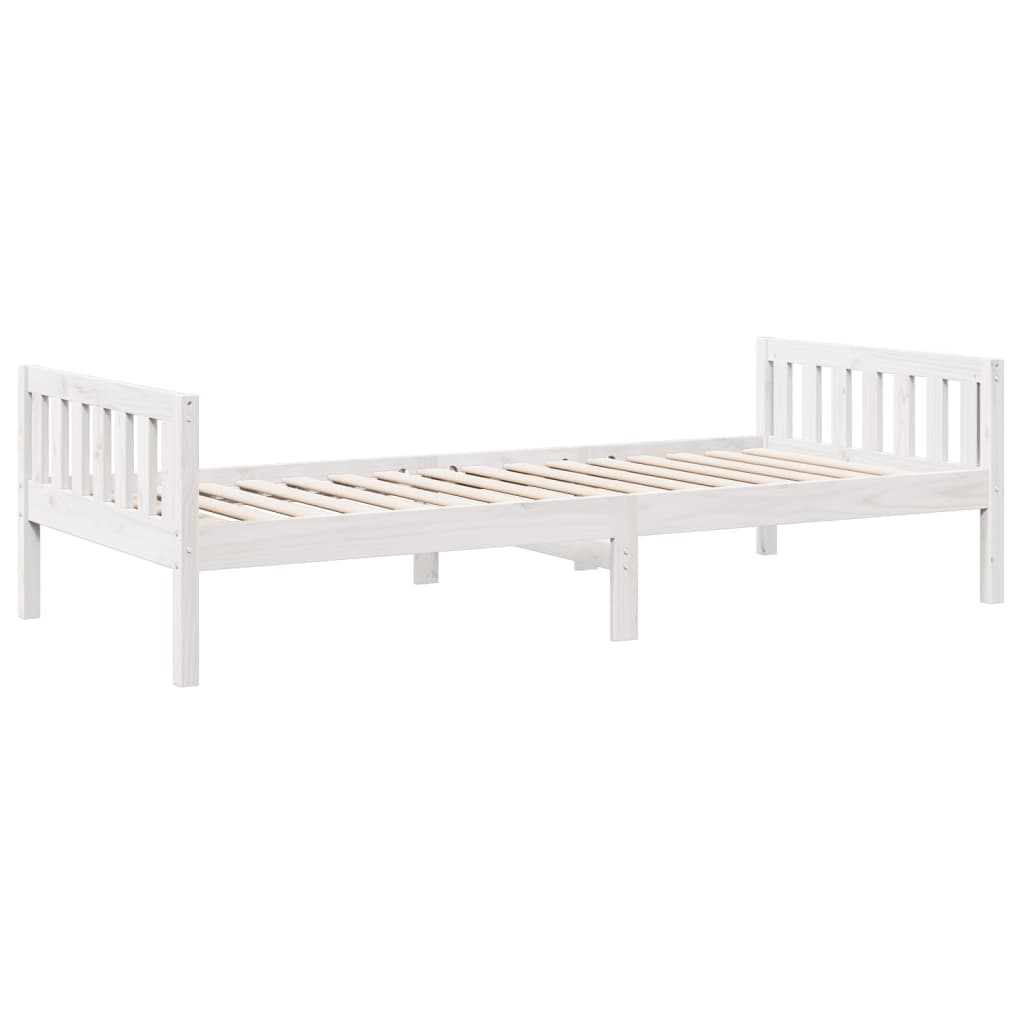 Kinderbed zonder matras massief grenenhout wit 90x190 cm