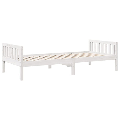 Kinderbed zonder matras massief grenenhout wit 90x190 cm