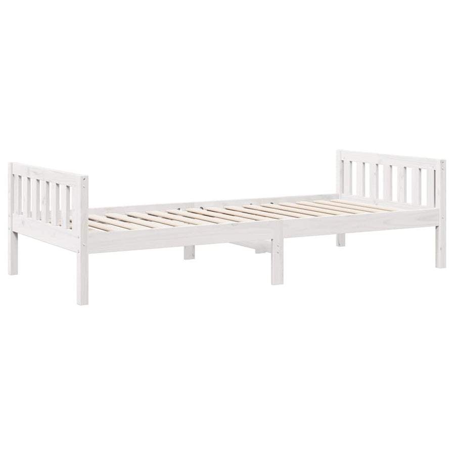 Kinderbed zonder matras massief grenenhout wit 90x190 cm