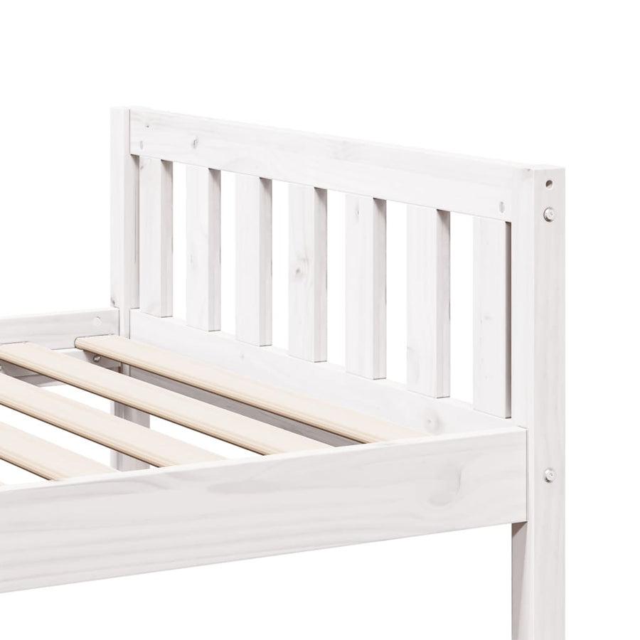 Kinderbed zonder matras massief grenenhout wit 90x190 cm
