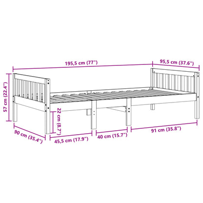 Kinderbed zonder matras massief grenenhout wit 90x190 cm