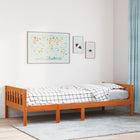 Kinderbed zonder matras massief grenenhout wasbruin 90x190 cm