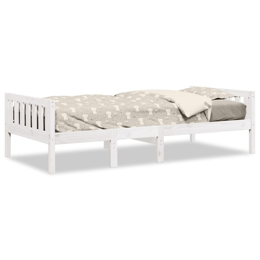 Kinderbed zonder matras massief grenenhout wit 75x190 cm