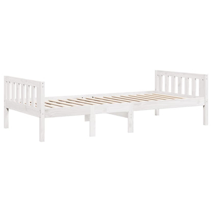 Kinderbed zonder matras massief grenenhout wit 75x190 cm
