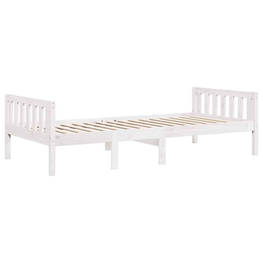 Kinderbed zonder matras massief grenenhout wit 75x190 cm