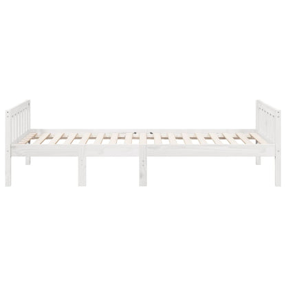 Kinderbed zonder matras massief grenenhout wit 75x190 cm